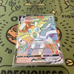 Sylveon VMAX 211/203 Rainbow Secret Rare Full Art Evolving Skies Pokemon Card - Image 1