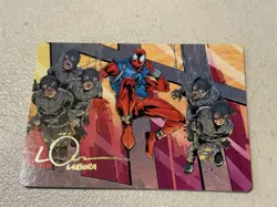 mtg gold signature stamped Scarlet Spider Ben Reilly, Spiderman Art card 38/54 - Image 1
