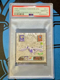 PSA 10 AMADA POKEMON JPNESE 2000 LUGIA 617 HYPER STICKER COLLECTION 3 - Image 1