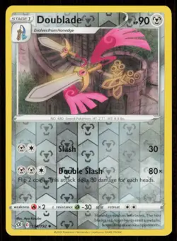 Doublade #134/192 Reverse Holo 2020 Pokemon Rebel Clash LP - Image 1
