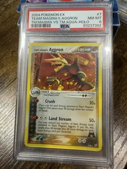 Pokemon 2004 EX Team Magma VS Team Aqua | Team Magma's Aggron Holo 7/95 - PSA 8 - Image 1