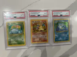 1999 Pokemon Base Set Unlimited "Big Three" Charizard Blastoise & Venusaur PSA 8 - Image 1