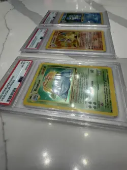 1999 Pokemon Base Set Unlimited "Big Three" Charizard Blastoise & Venusaur PSA 8 - Image 4