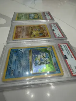 1999 Pokemon Base Set Unlimited "Big Three" Charizard Blastoise & Venusaur PSA 8 - Image 5