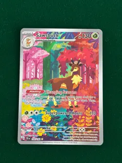 Sawsbuck 166/162 Pokemon TCG S&V Temporal Forces Illustration Rare - Image 1