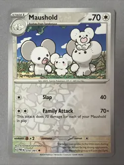 Pokemon TCG * SV Paldean Fates * 74/91 Maushold REVERSE HOLO Uncommon * FRESH PK - Image 1