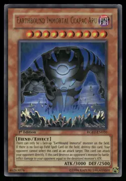 Yugioh! Earthbound Immortal Ccapac Apu RGBT-EN020 Ultra Rare 1st Ed HP - Image 1