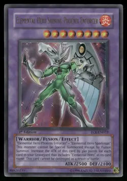 Yugioh! Elemental Hero Shining Phoenix Enforcer EOJ-EN033 Ultra Rare 1st Ed HP - Image 1