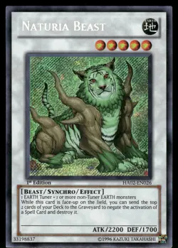 Yugioh! Naturia Beast HA02-EN026 Secret Rare 1st Ed LP - Image 1