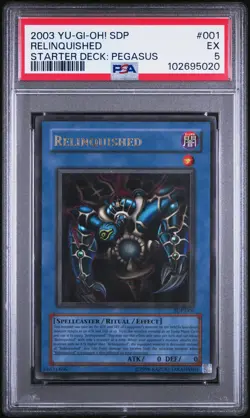 2003 YU-GI-OH! STARTER DECK: PEGASUS #001 RELINQUISHED PSA 5 - Image 1