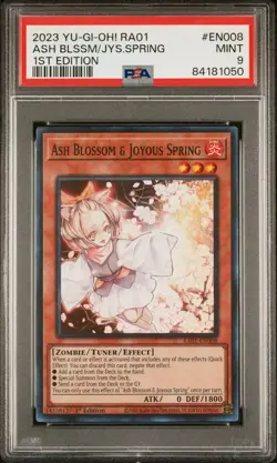 YU-GI-OH! RA01-25TH ANNIVERSARY RARITY EN008 ASH BLOSSOM & JOYOUS SPRING PSA 9 - Image 1