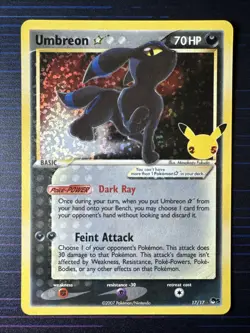 Umbreon Gold Star 17/17 Celebrations 25th Anniversary Pokemon Card TCG NM Lot:#1 - Image 2