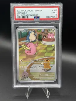 PSA 9 MINT Chansey 187/167 Twilight Masquerade Pokemon Card - Image 1