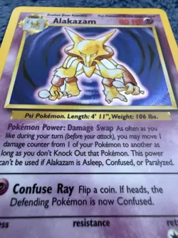 Pokemon TCG Alakazam Base Set Holo Card 1/102 - Image 1
