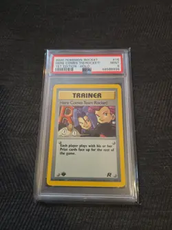2000 Pokemon Rocket Here Comes TM. Rocket 1st Edition Holo PSA 9 - Image 1