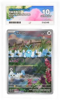 Pokemon TCG Swablu 213/182 Illustration Rare Paradox Rift ACE 10 GEM MINT - Image 1