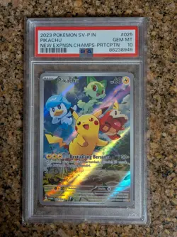 PIKACHU 2023 SV-P IN Pokemon Scarlet Violet Pre-Order Promo PSA 10 - Image 1