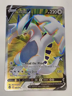 Lugia V 185/195 Sword & Shield Silver Tempest Holo Ultra Rare Pokemon TCG NM+ - Image 1