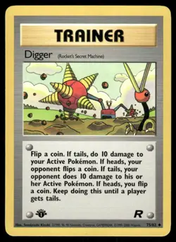 Pokemon Tcg Digger 75/82 Team Rocket Regular 1st edition WOTC NM - Image 1
