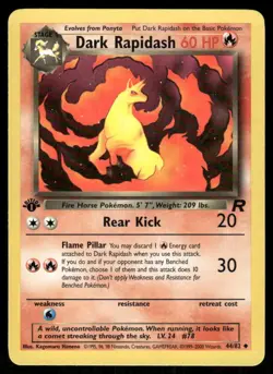 Pokemon Tcg Dark Rapidash Team Rocket 1st edition WOTC 44/82 NM - Image 1