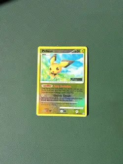 Pokemon Pichu 45/100 Platinum Stamped Reverse Holo Uncommon Stormfront LP - Image 1