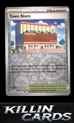 Reverse Holofoil Town Store 196/197 Pokemon Common SV03: Obsidian Flames Card NM - Image 1