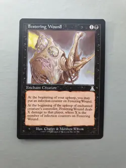 Festering Wound, MTG Urza's Destiny (1999) Uncommon Black Enchantment VNM - Image 1