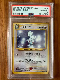 US Seller 2000 Pokemon Japanese Neo 176 Togetic Holo PSA 10 GEM MT - Image 1