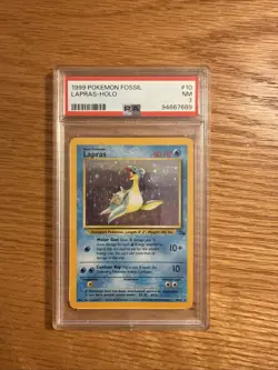Lapras 1999 Pokemon Fossil Holo Rare 10/62 PSA NM 7 - Image 1