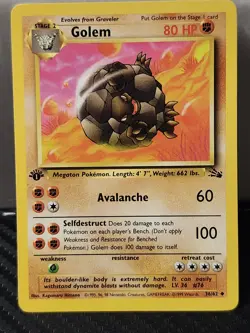 GOLEM Fossil Series Set POKEMON Non-Holo 1st Edition 1999 Trading Card 36/62 - Image 1