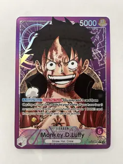 One Piece TCG Card Game Monkey .D. Luffy ALT Leader OP05-060 - Image 1
