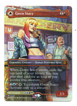 Gwen Stacy (0202) (Borderless) Marvel's Spider-Man Foil MTG - Image 1