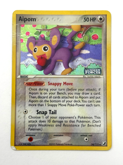 Pokemon TCG Aipom 34/115 Reverse Holo Stamped EX Unseen Forces Damaged - Image 1