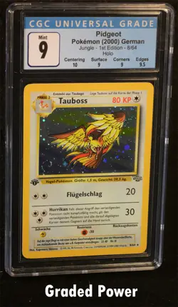 Pokemon Jungle 1st Edition German Pidgeot CGC 9 Quad++ Holo GERMAN (8065) 8/64 - Image 1