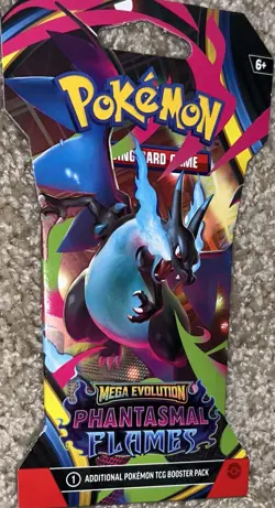 Pokemon Mega Evolution Phantasmal Flames Sleeved Booster Pack Charizard Art - Image 1