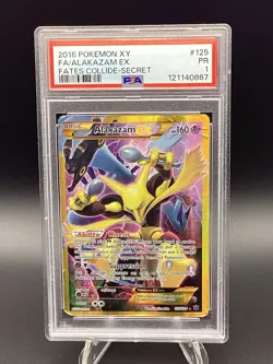 Pokemon TCG Alakazam EX Fates Collide 125/124 Full Art Secret Rare Card PSA 1 - Image 1
