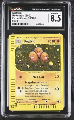 CGC 8.5 Dugtrio 2002 Expedition 10/165 Holo SWIRL Pokemon Card - Image 1
