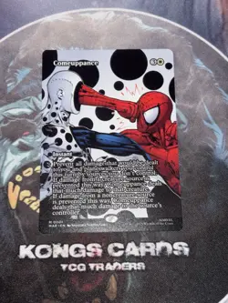 MTG Comeuppance 0001 (Borderless) NON FOIL Spider Man MYTHIC - Image 1