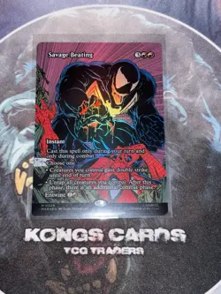 MTG Savage Beating 0026 (Borderless) FOIL Mythic - Image 1
