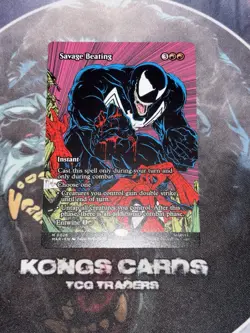 MTG Savage Beating 0026 (Borderless) NON FOIL Mythic - Image 1