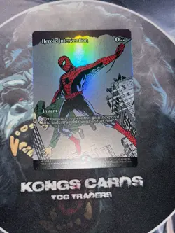 MTG Heroic Intervention 0034 (Borderless) FOIL Spider Man MYTHIC - Image 1
