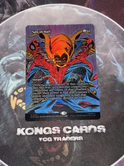 MTG Saw In Half 0021 (Borderless) FOIL Spider Man MYTHIC - Image 1