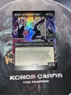 MTG Black Cat, Cunning Thief 0222 FOIL Borderless Rare - Image 1