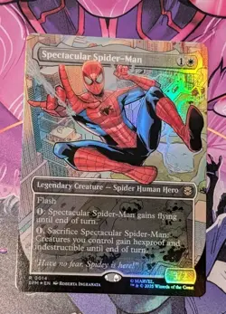 MTG *FOIL BORDERLESS*Marvel's Spider-Man Rare SPECTACULAR SPIDER-MAN NM - Image 1