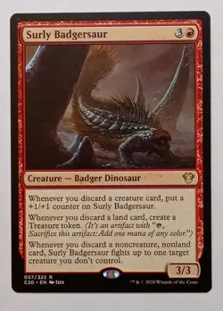 MTG - Surly Badgersaur - Commander 2020 057/322 - Regular Rare - Discard Typal - Image 1