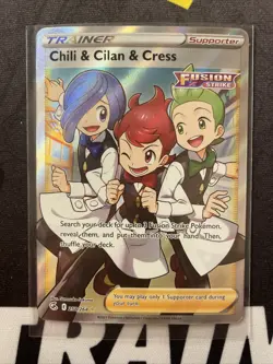 Chili, Cilan, Cress 258/264 FULL ART ULTRA RARE Pokemon TCG Evolving Skies NM - Image 1