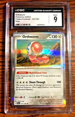 Orthworm Holo Rare #151 - CGC MINT 9 - 2023 SV Paldea Evolved - Pokemon TCG - Image 1