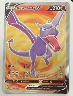 POKEMON TCG AERODACTYL V 179/196 LOST ORIGIN FULL ART MINT FROM PACK TO SLEEVE - Image 1
