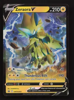 Zeraora V SWSH 263 Black Star Promo Sword & Shield Ultra Rare Pokemon Card - Image 1
