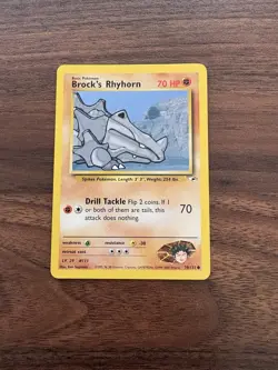 BROCK’S RHYHORN - Gym Heroes Set - 70/132 - Common - Pokemon Card - NM - Image 1